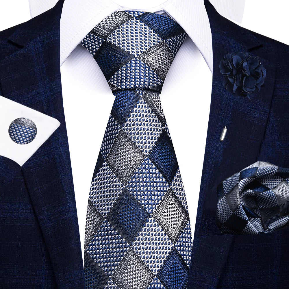 Red Stripe Tie Set for Men Formalwear