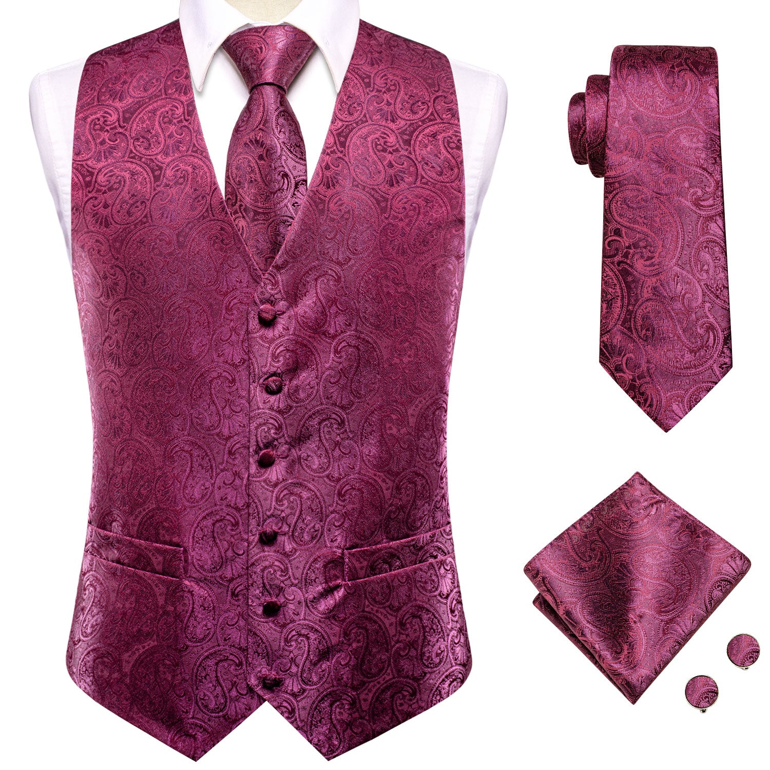 Silk Men's Vests Tie Set