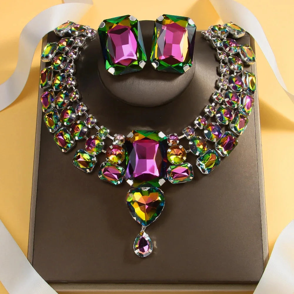 Exaggerated Necklace and Earring Set