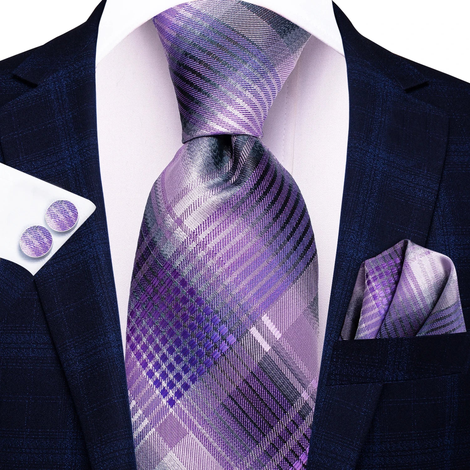 Light Purple Silk Tie Set