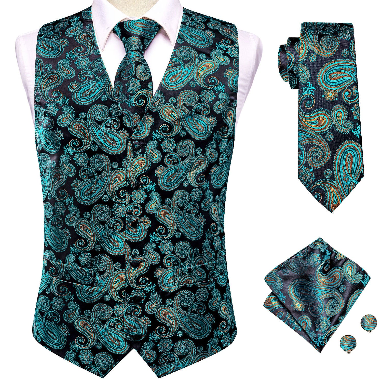 Silk Men's Vests Tie Set