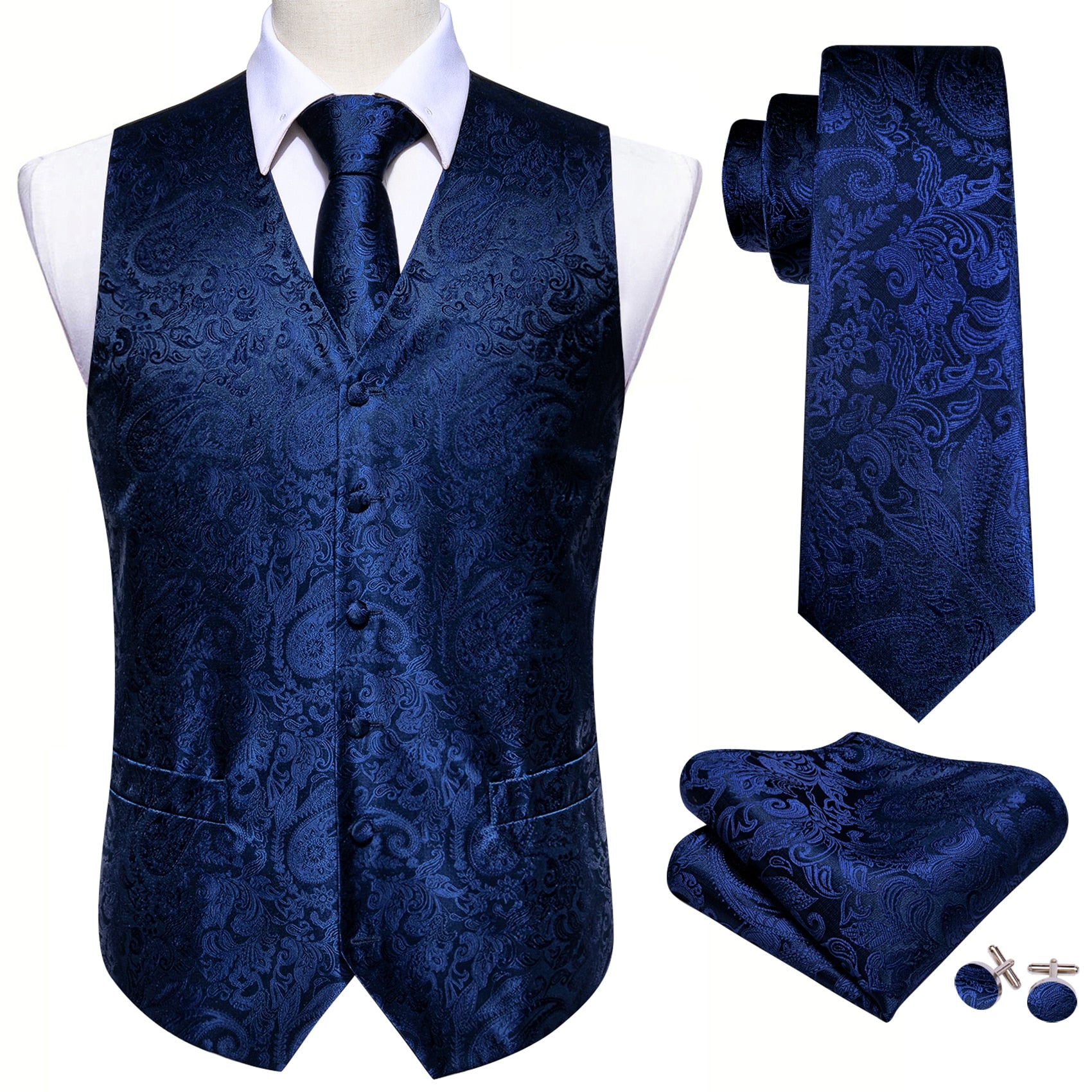 Silk Men's Vests Tie Set