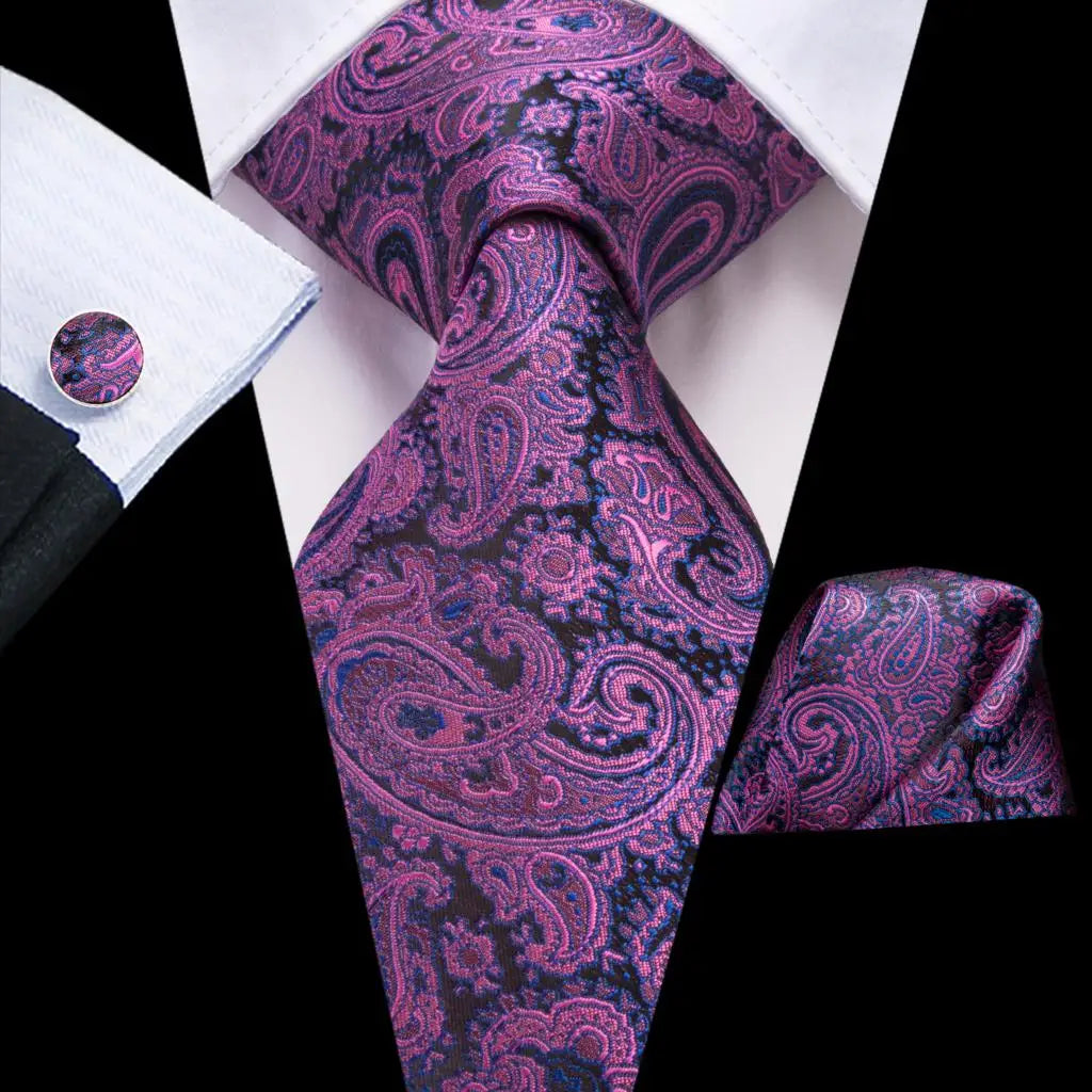Red Purple Paisley Men's Ties