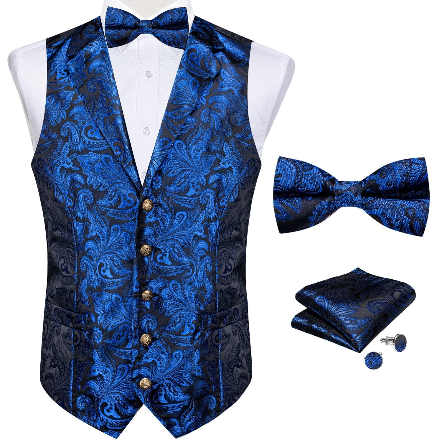 Luxury Paisley Silk Suit Vest