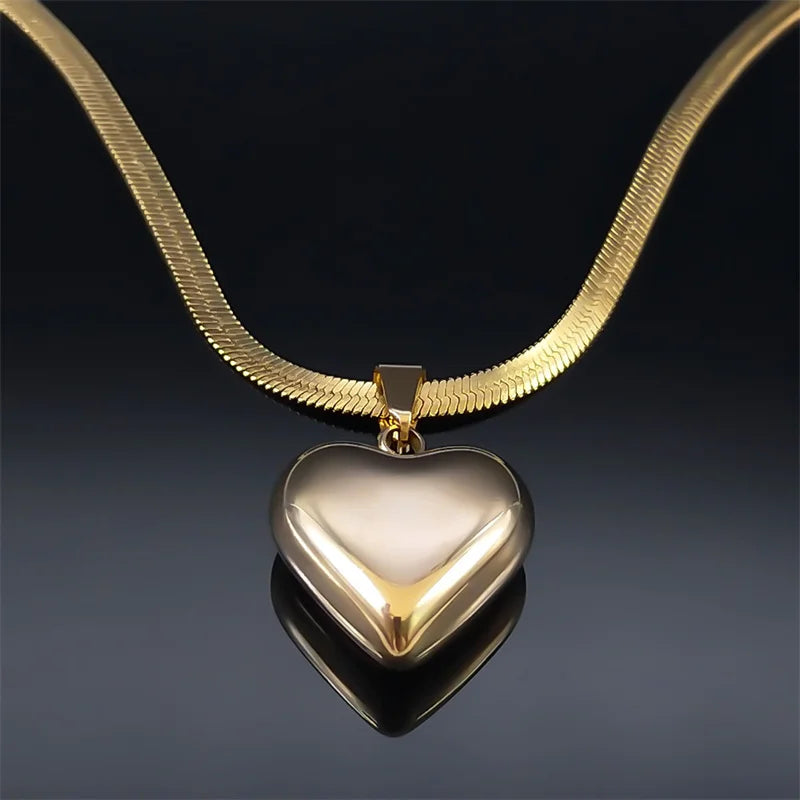 Heart Pendant Necklace Choker