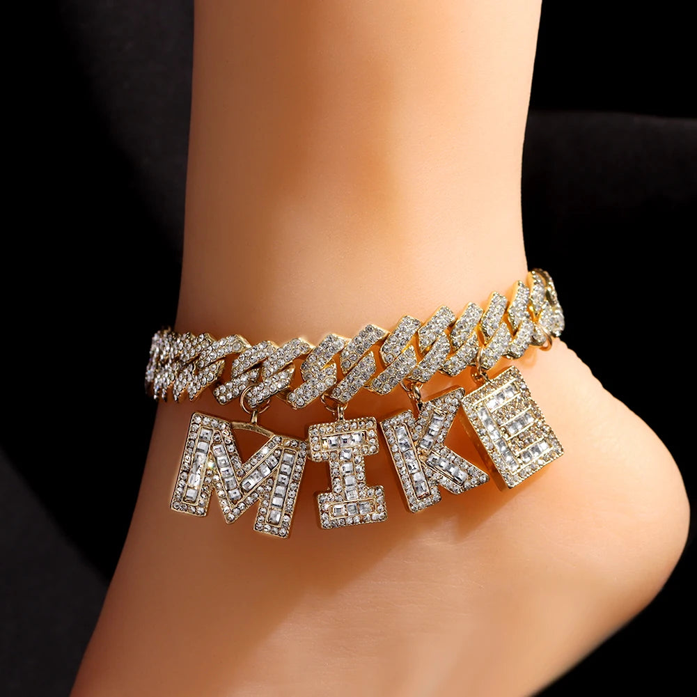 Hip Hop Name Letter Anklet