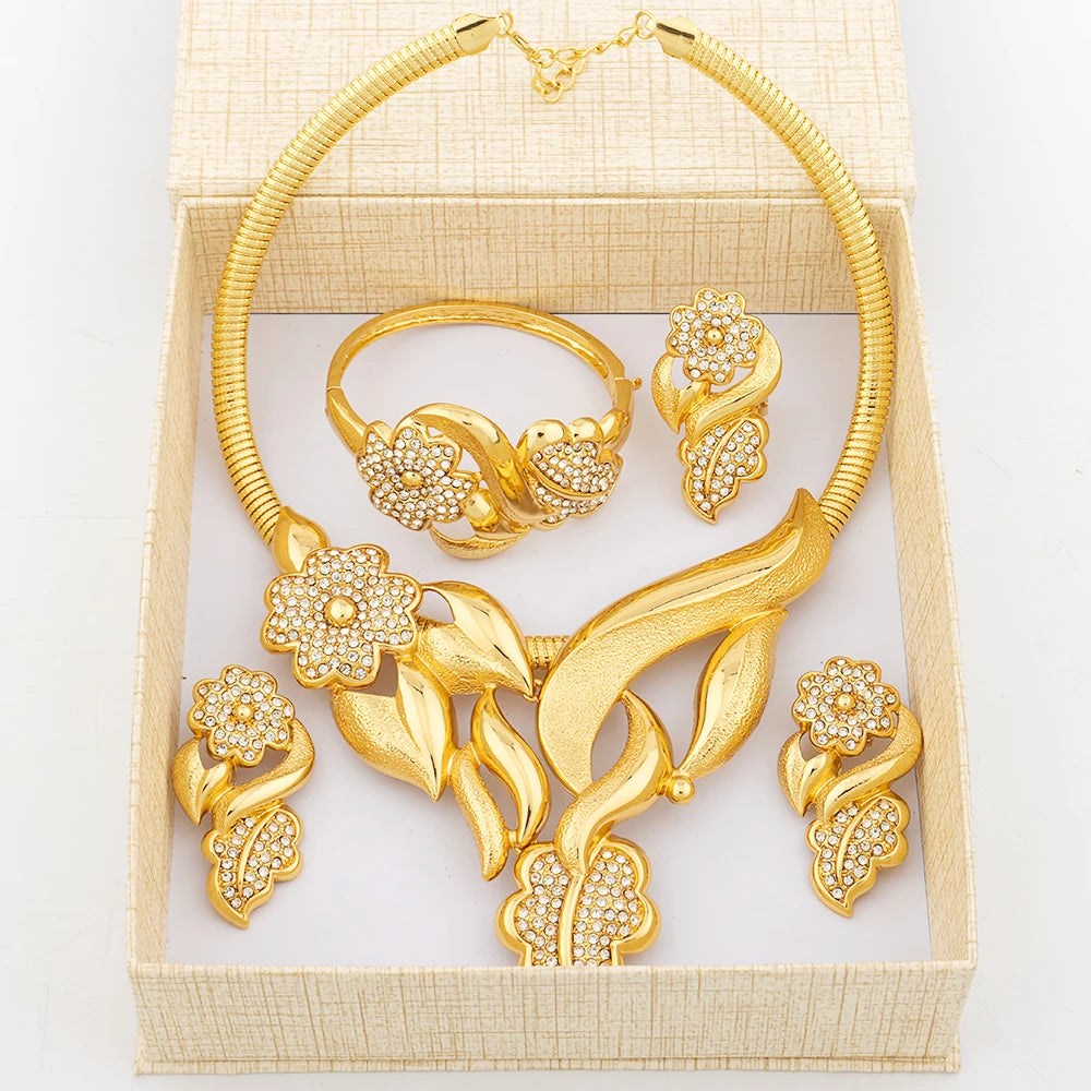 Italy Fashion Gold Color Jewelry Set