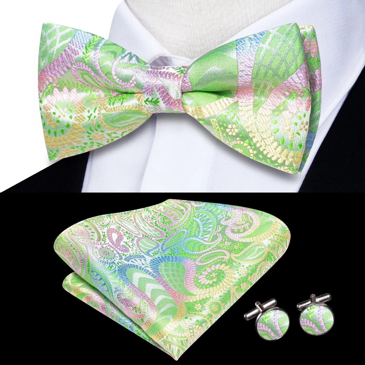 Bowtie Jacquard Adult Bow Tie Set