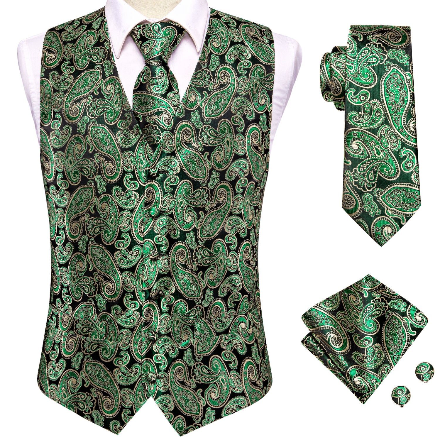 Silk Men's Vests Tie Set