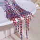 Fashion Rhinestone Long Tassel Earrings