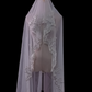 Sequin Full Lace Silver Edge Wedding Veil long