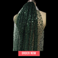 Sequins Pearls Glitter Beaded Green Single Tier 3M Bridal Veil