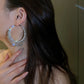 Full Rhinestone Large Hoop Earrings