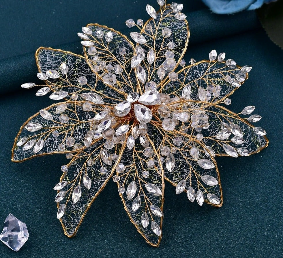 Floral Rhinestone Bridal Headpiece