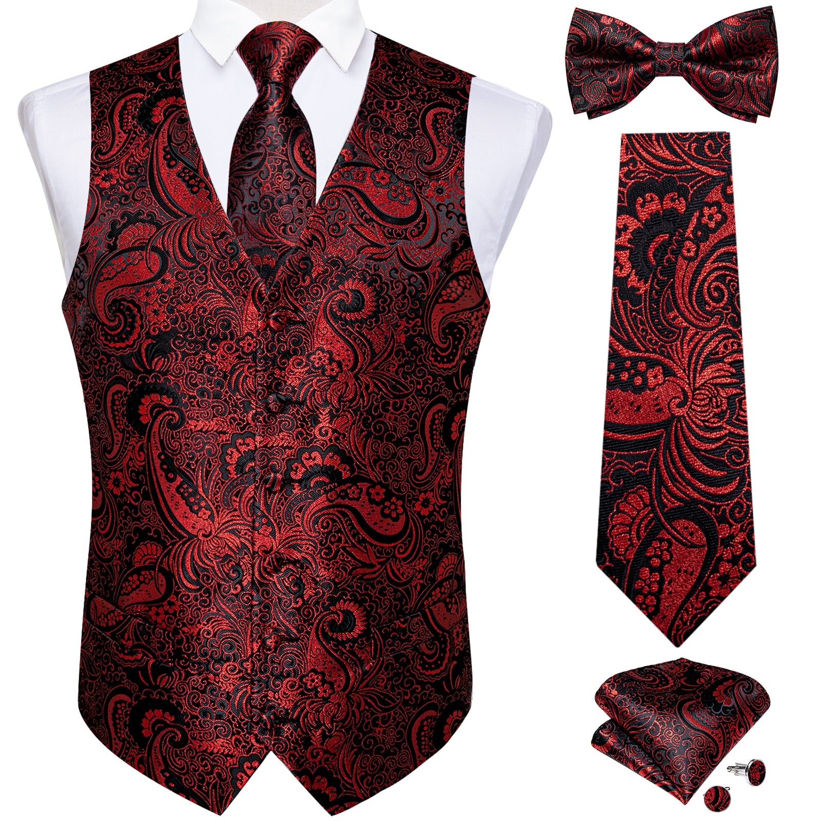 Causal Paisley V-neck Vest