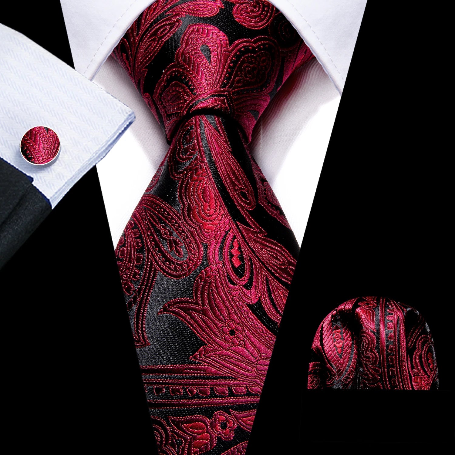 Exquisite Fashion Silk Men Tie Set