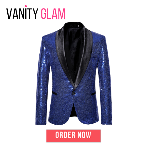 Shiny Sequin Blazer Suit