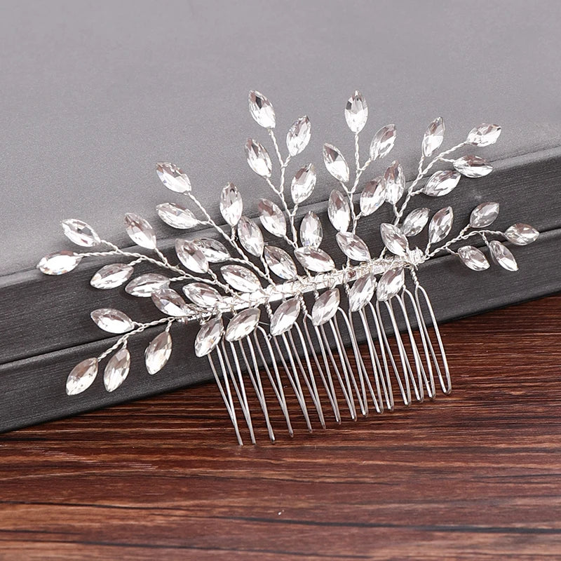 Silver Pearl Rhinestones Bridal Hair Accessories