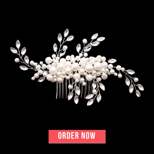 White Pearl Rhinestones Bridal Hair Accessories