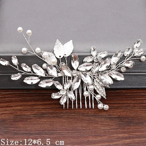 Silver Pearl Rhinestones Bridal Hair Accessories