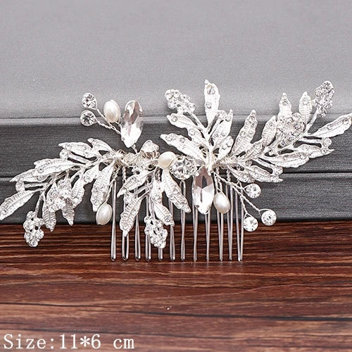 Silver Pearl Rhinestones Bridal Hair Accessories