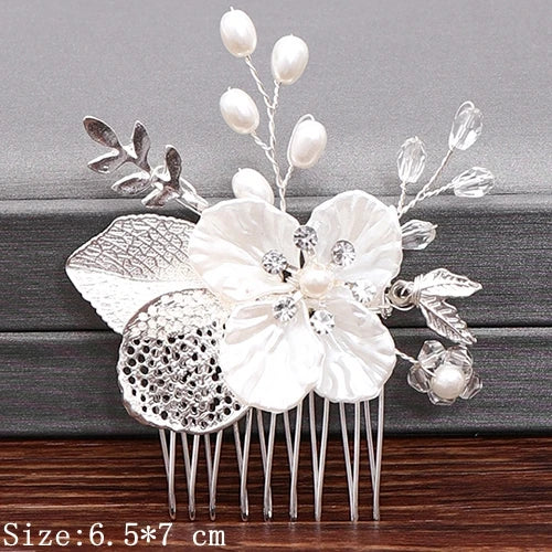 Silver Pearl Rhinestones Bridal Hair Accessories 
