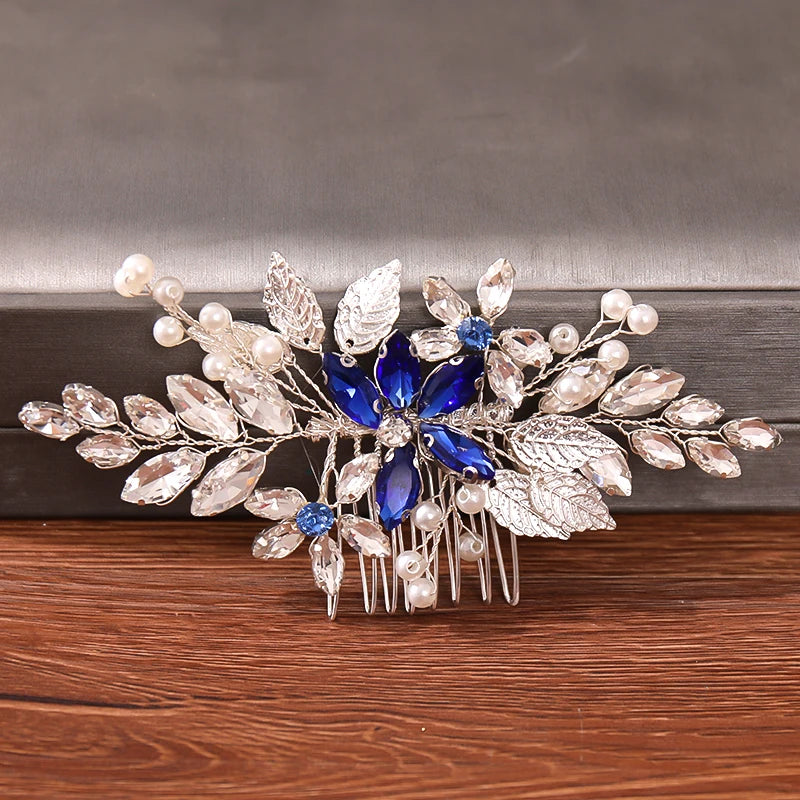 Silver Pearl Rhinestones Bridal Hair Accessories 