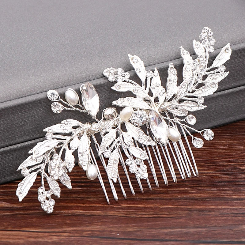 Silver Pearl Rhinestones Bridal Hair Accessories