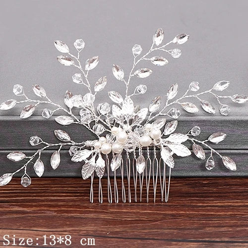 Silver Pearl Rhinestones Bridal Hair Accessories 