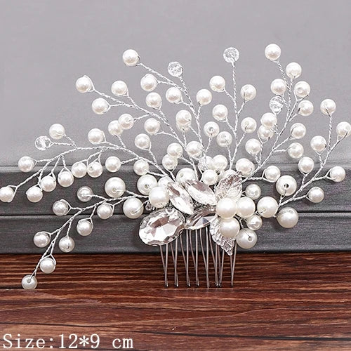 Silver Pearl Rhinestones Bridal Hair Accessories