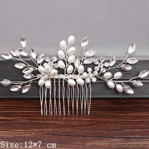 Silver Pearl Rhinestones Bridal Hair Accessories