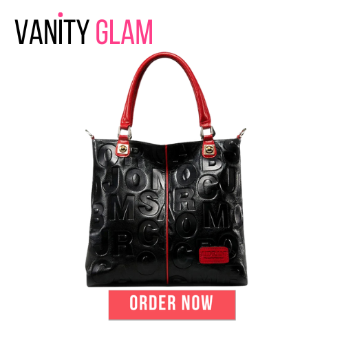 Soft Cowhide Large Capacity Handbag Vanity Glam Logo 