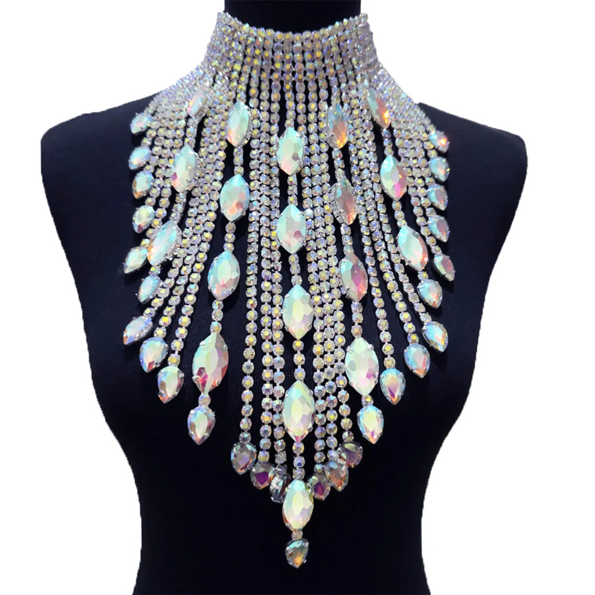 Stunning Crystal Rhinestones Chain Necklace