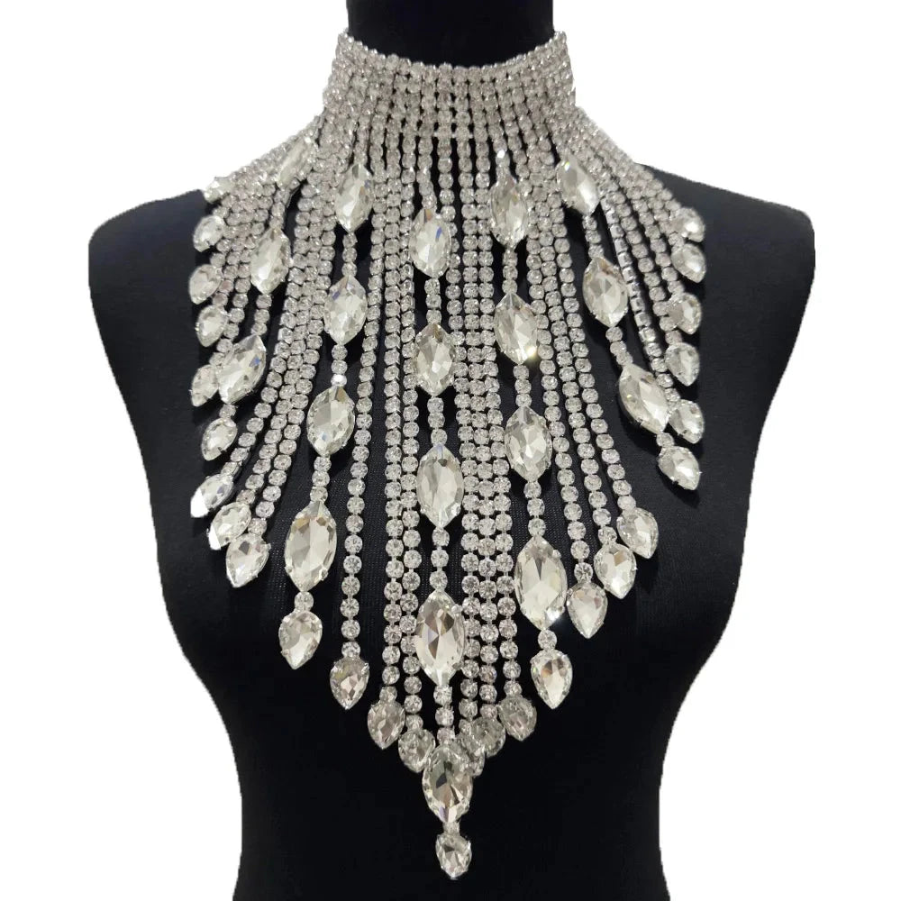 Stunning Crystal Rhinestones Chain Necklace 