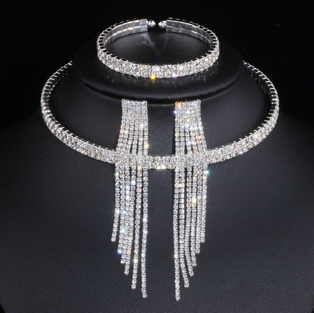 Tassel Crystal Jewelry Set
