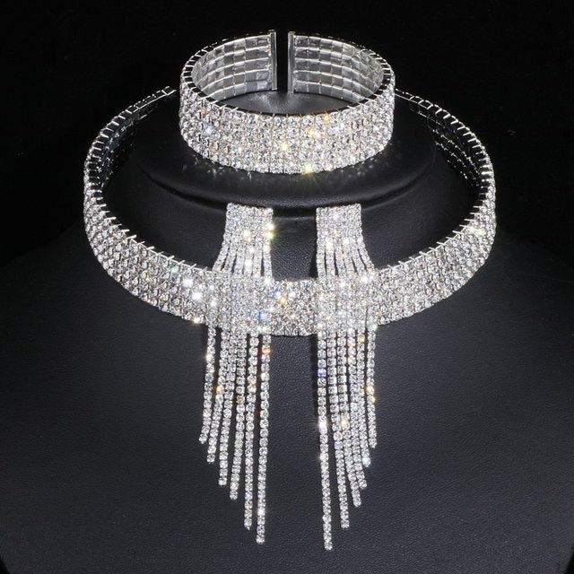 Tassel Crystal Jewelry Set