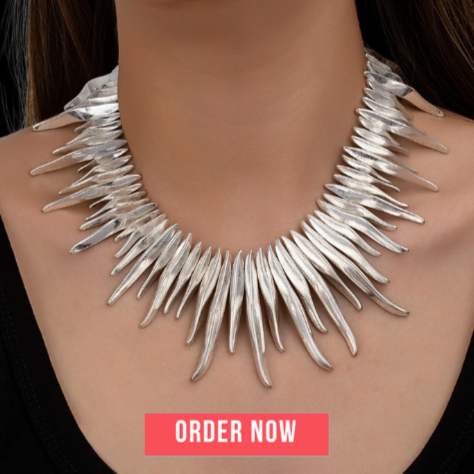 Bold Geometric Chunky Lines Alloy Choker Necklace – Fashion Jewelry for Women & Girls 1