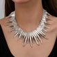 Bold Geometric Chunky Lines Alloy Choker Necklace – Fashion Jewelry for Women & Girls model