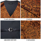 100% Silk Men's Waistcoat – Vintage Brown Paisley Formal Vest c