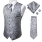 100% Silk Men's Waistcoat – Vintage Brown Paisley Formal Vest e
