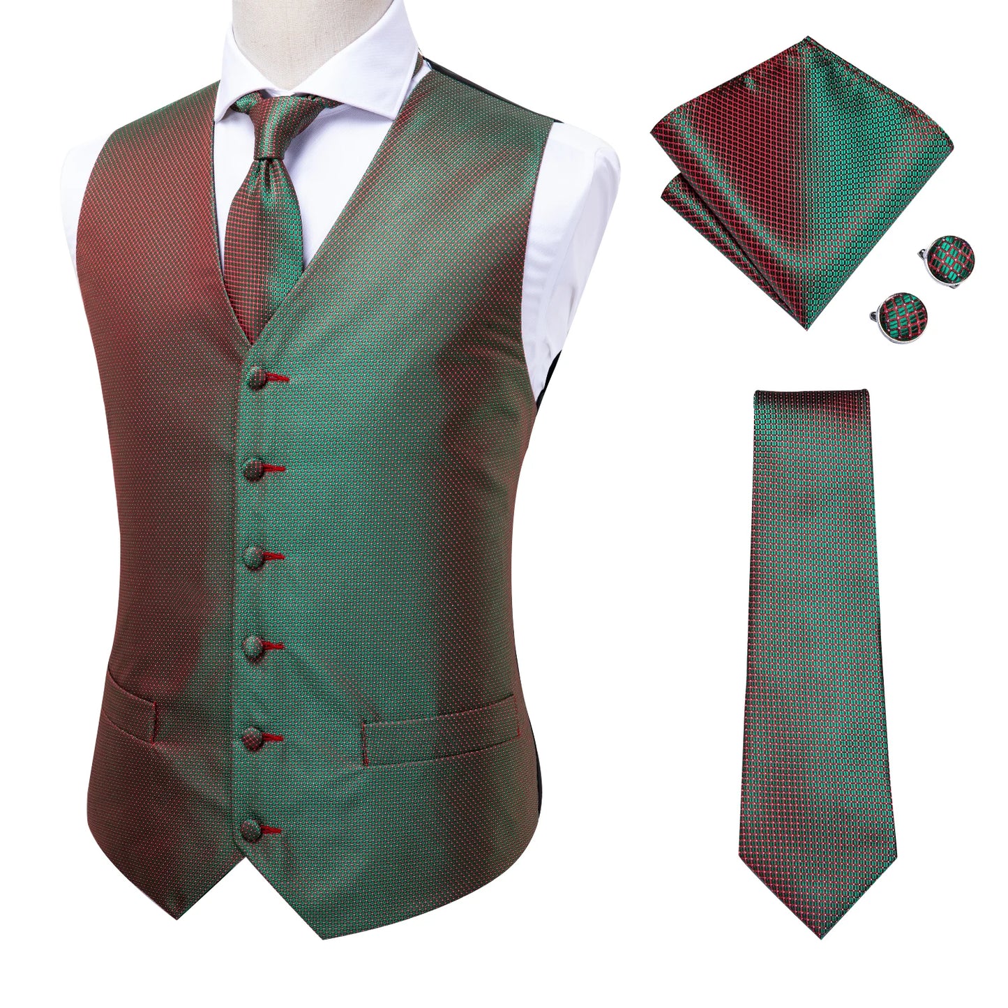 100% Silk Men's Waistcoat – Vintage Brown Paisley Formal Vest s