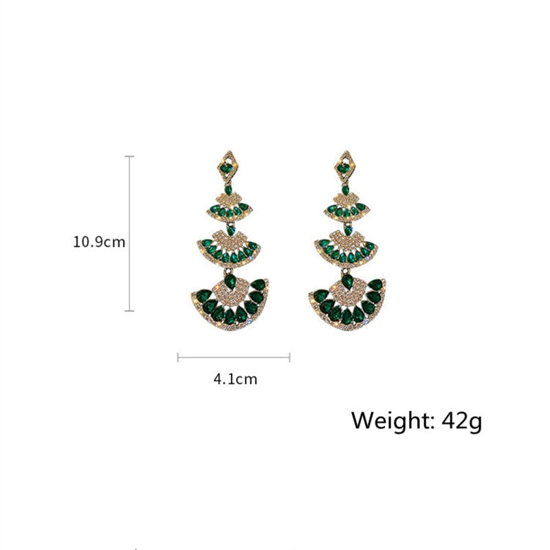 Size of Vintage Crystal Drop Earrings