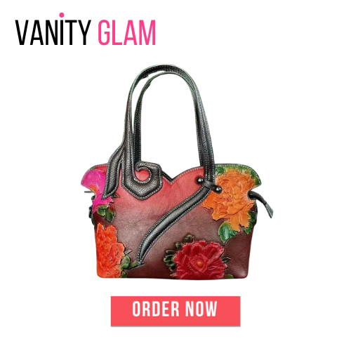 Vintage Genuine Leather Floral Tote Bags