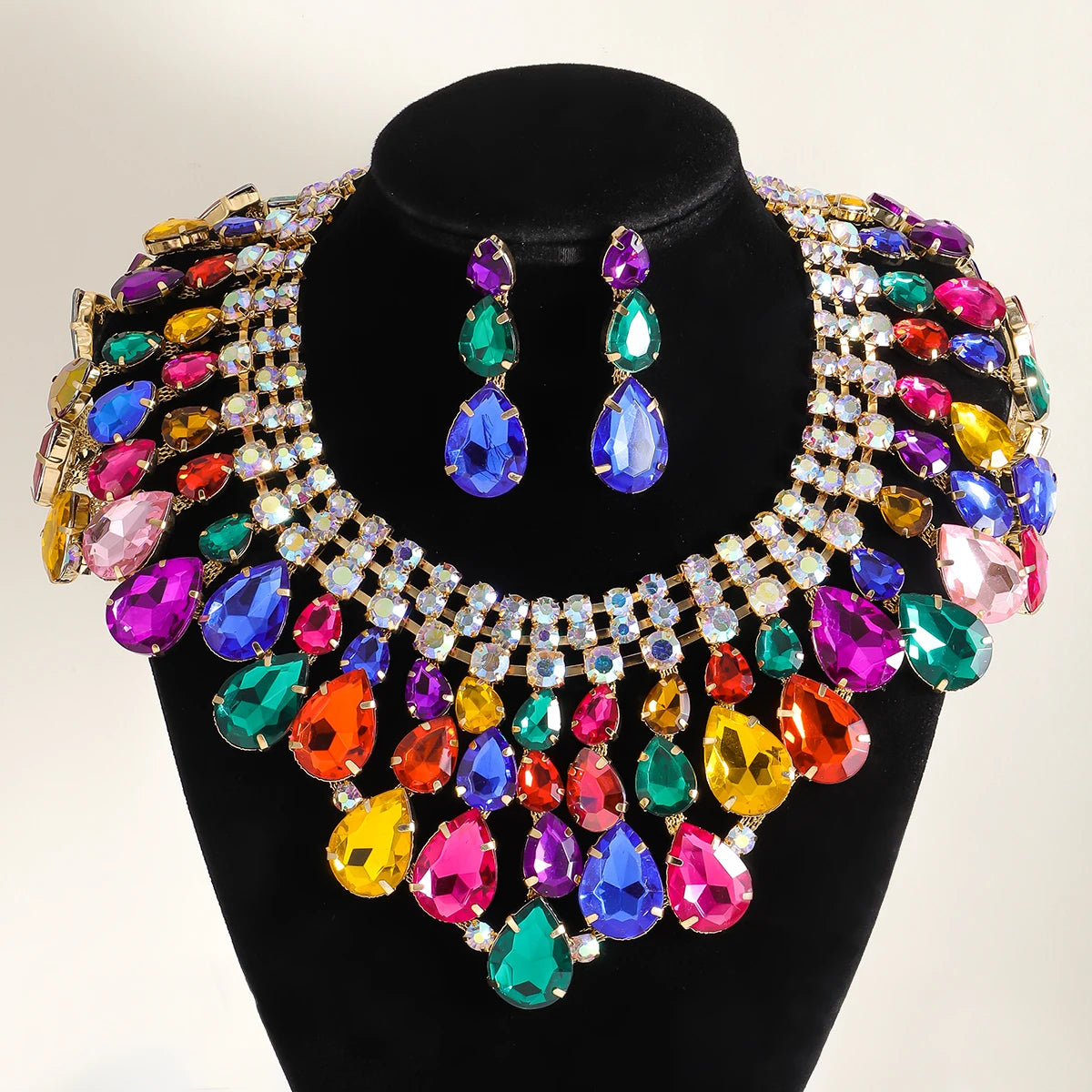Multicolor Vintage Rhinestone Jewelry Accessories