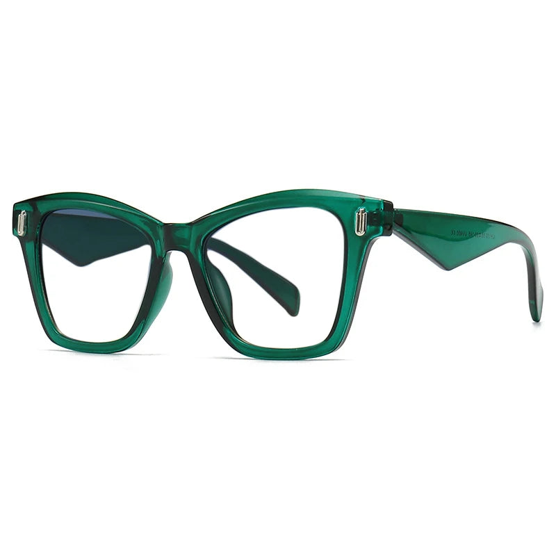 Vintage Square Rivet Spectacles Reading Glasses green