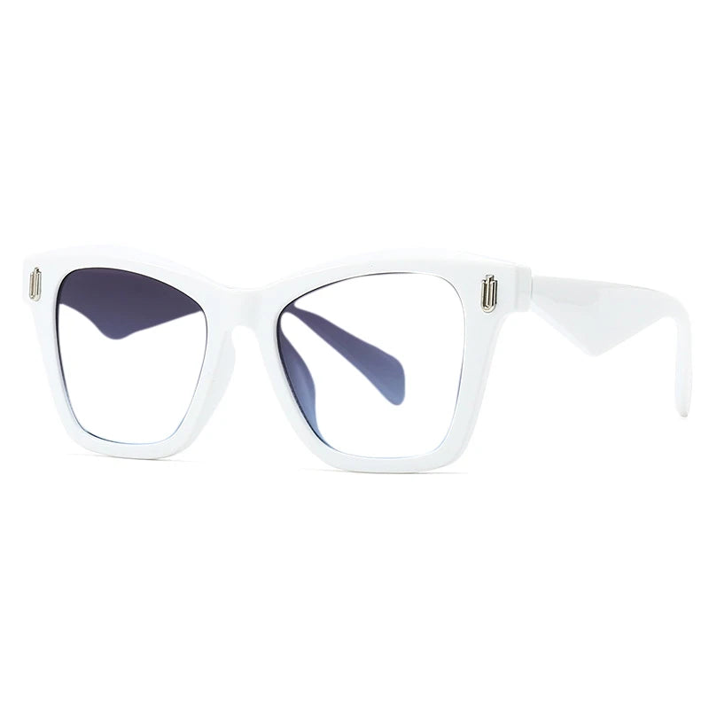 Vintage Square Rivet Spectacles Reading Glasses White
