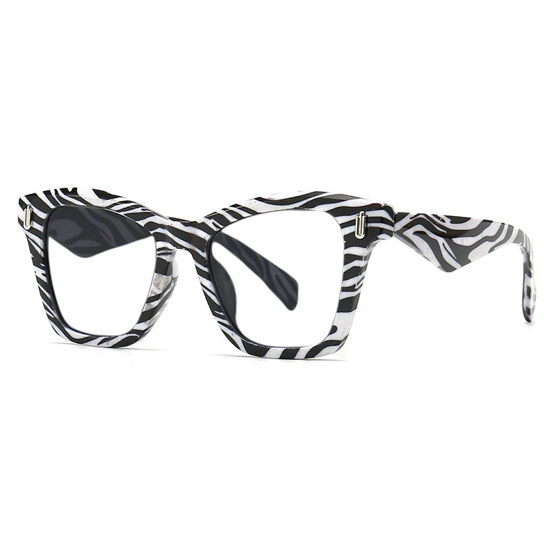 Vintage Square Rivet Spectacles Reading Glasses white black