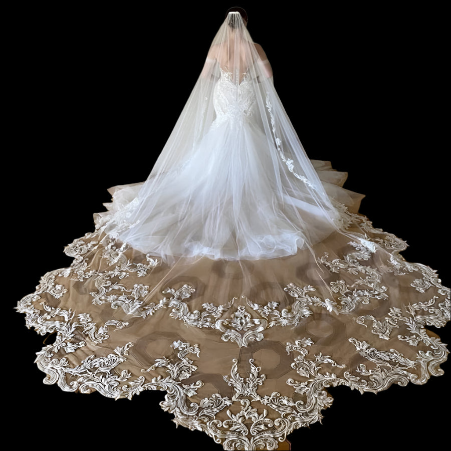 White Ivory Cathedral Wedding Veil Bride 