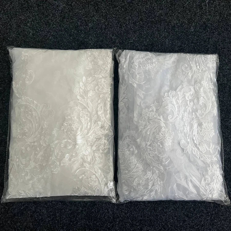 White Ivory Cathedral Wedding Veil Bride color