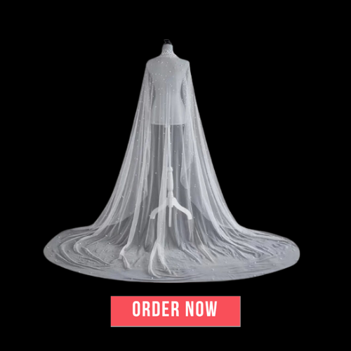 Wide One Floor Cathedral Pearl Veil